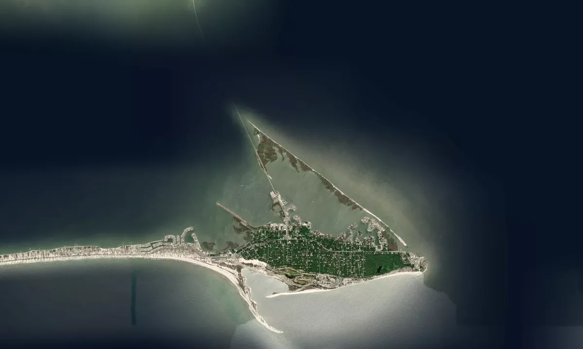 Flyfoto av Dauphin Island Bay