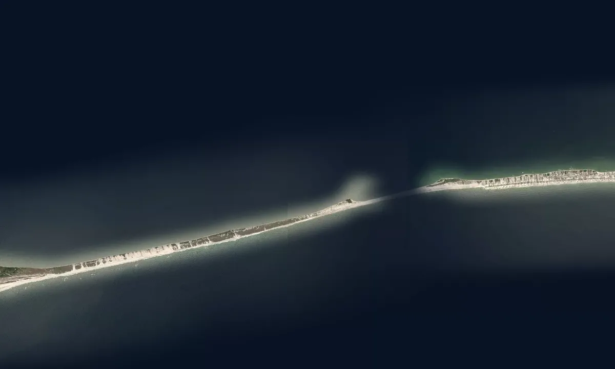 Flyfoto av Dauphin Island Breakwater