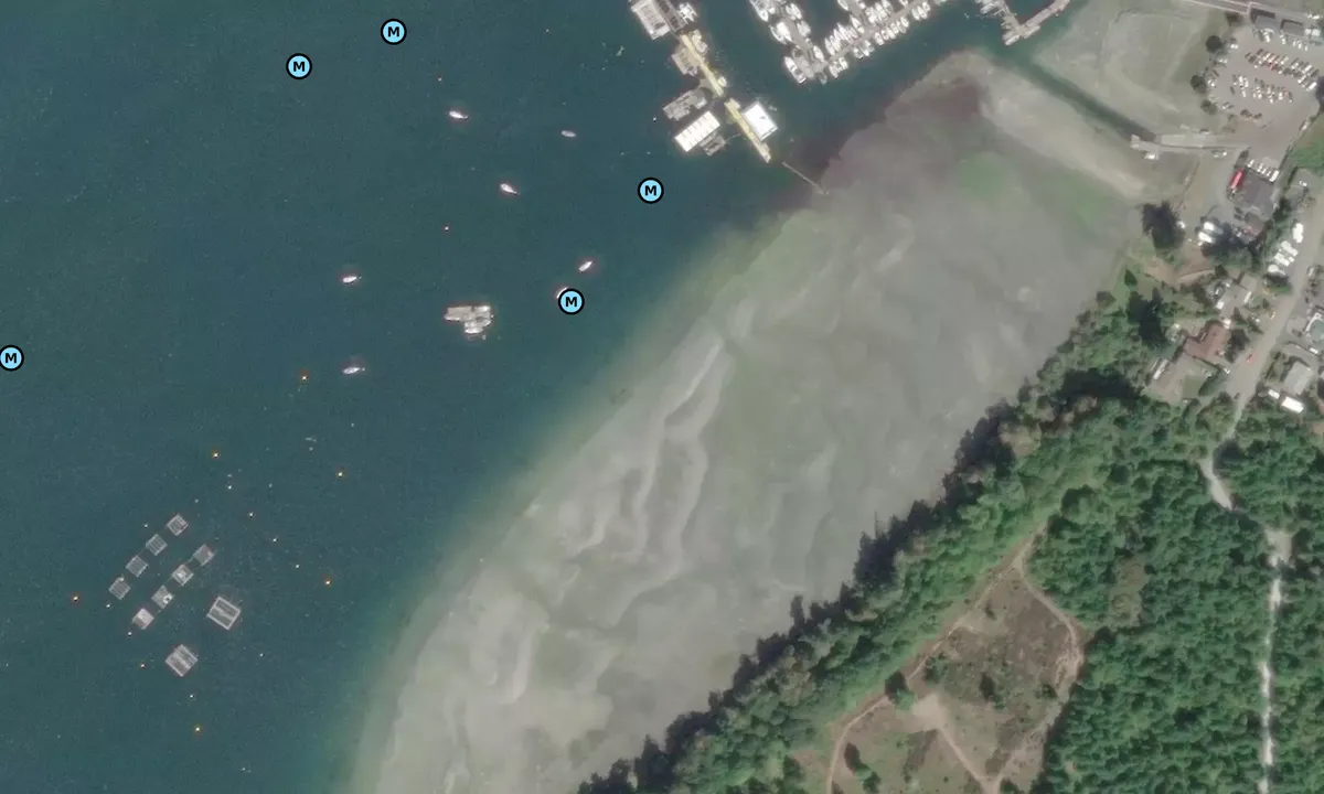 Satelite image of Deep Bay - Denman Island