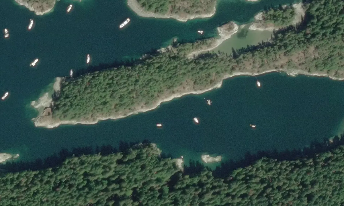Flyfoto av Desolation Sound north