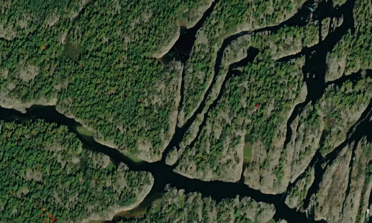 Flyfoto av Devils Door Rapids