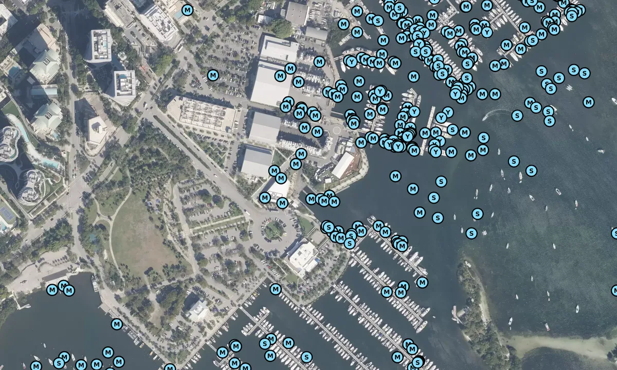 Satelite image of Dinner Key Boat Yard
