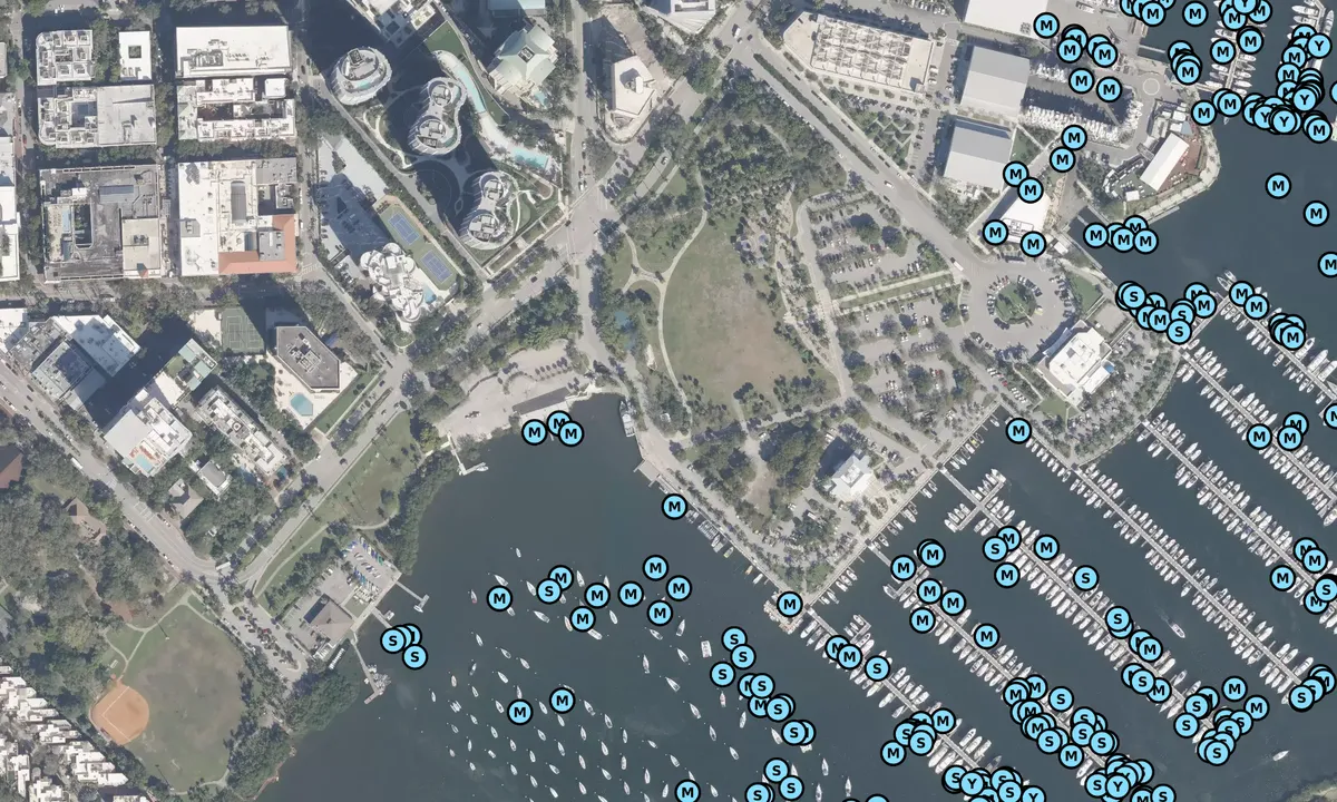 Satelite image of Dinner Key Mooring Facility Office