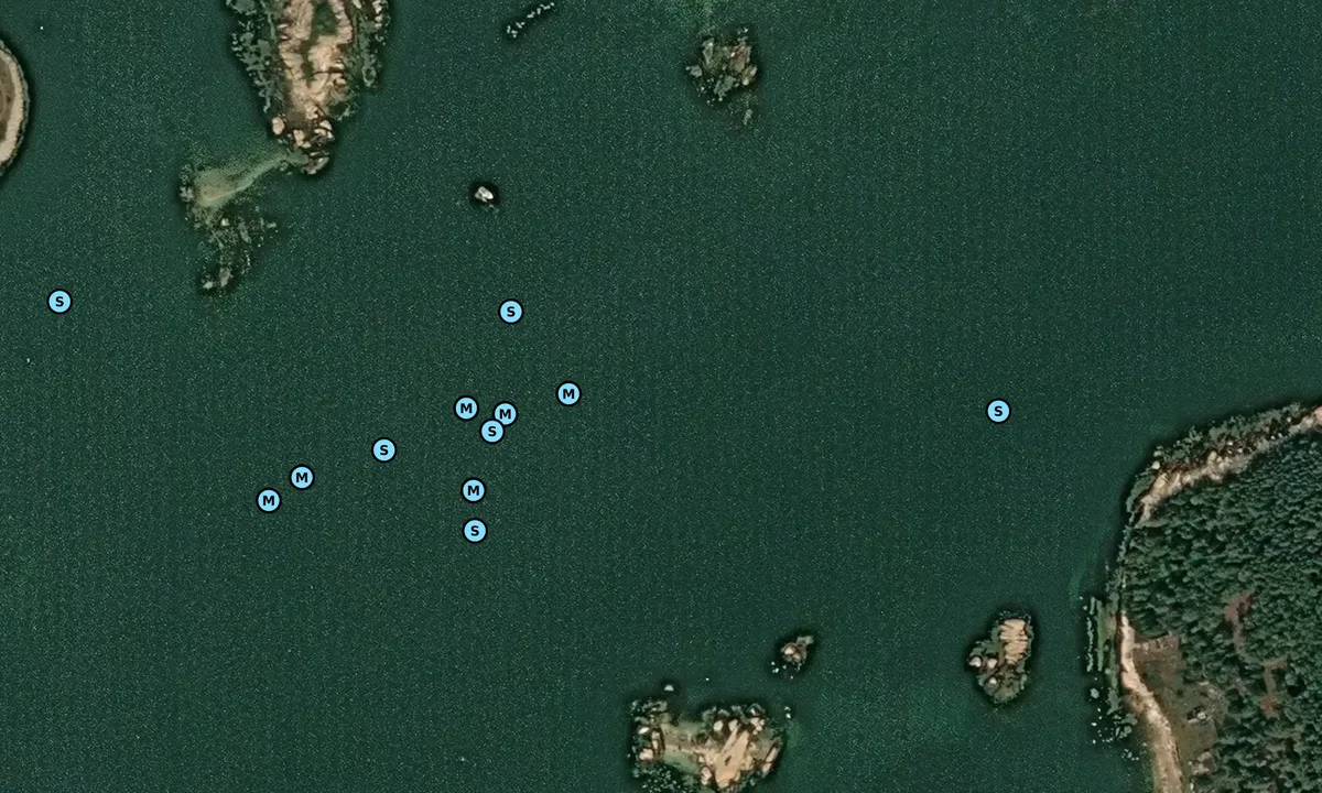 Satelite image of Dix Island Harbor