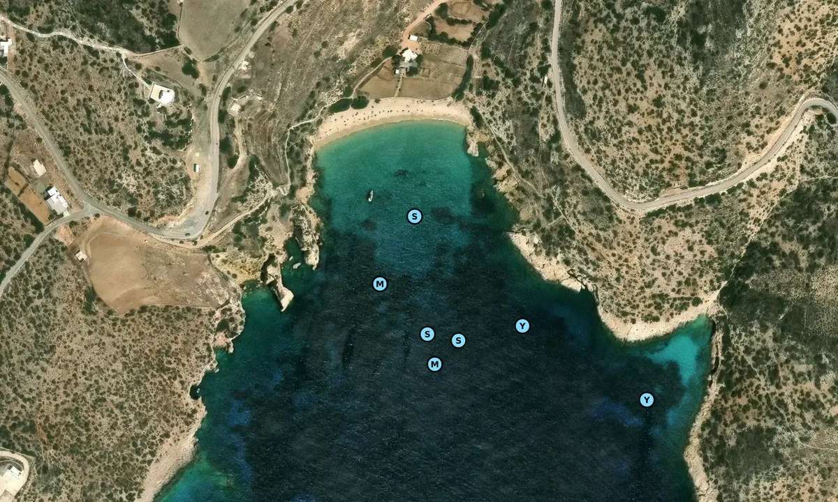 Satelite image of Donoussa, Ormos Dendron