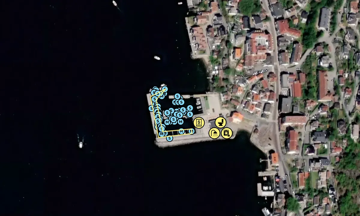 Satelite image of Drøbak Gjestehavn