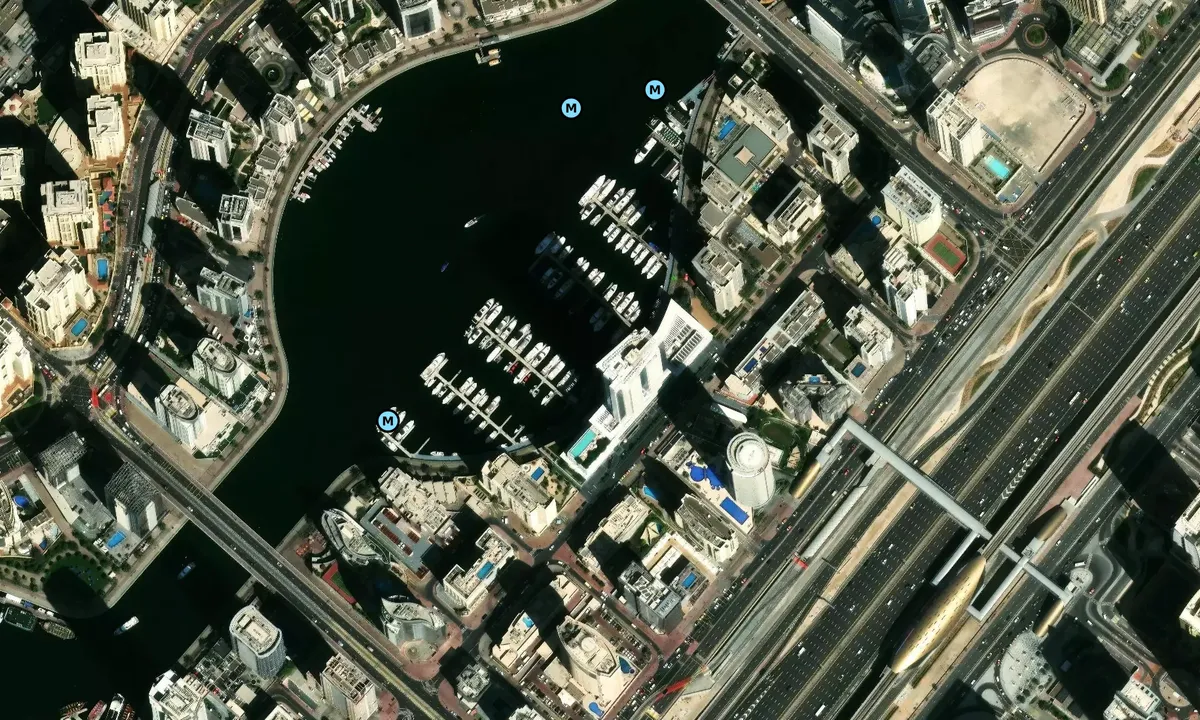 Satelite image of Dubai Marina Yacht Club