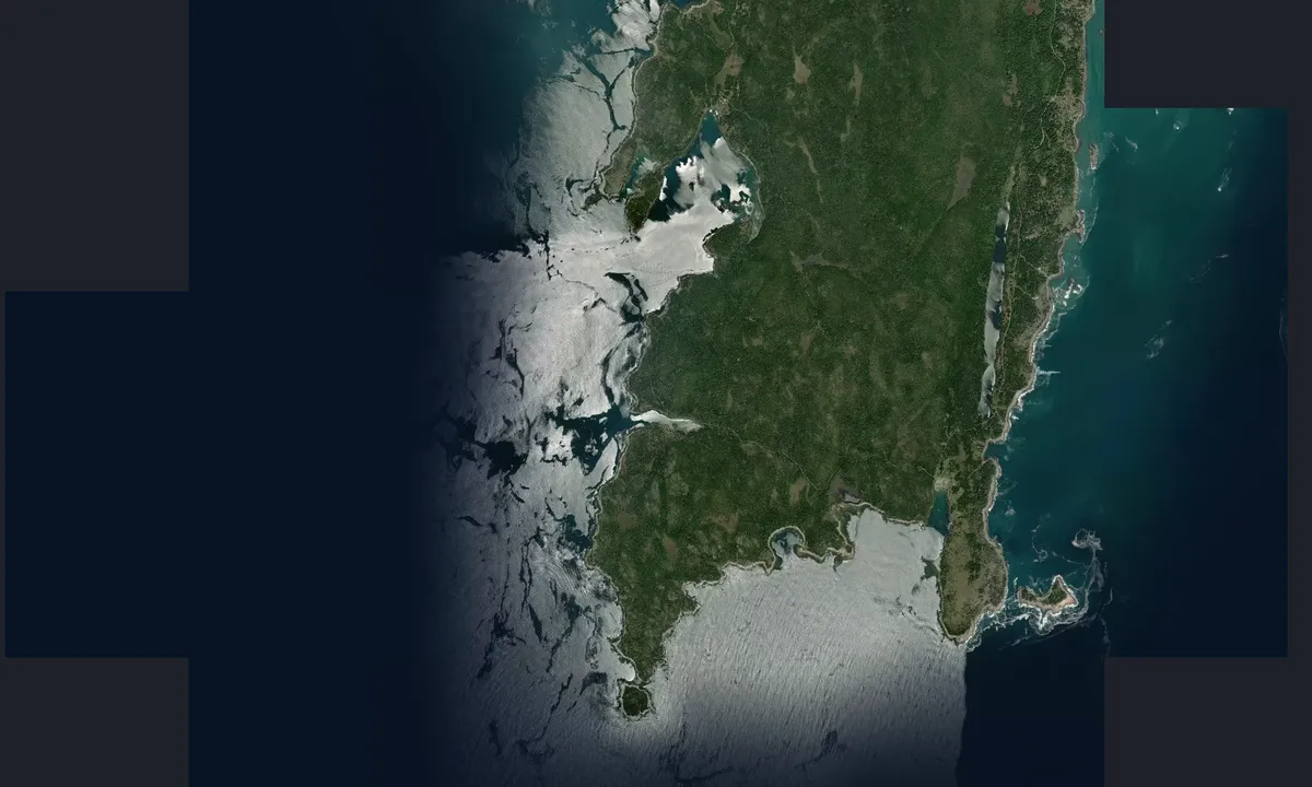 Flyfoto av Duck Harbor