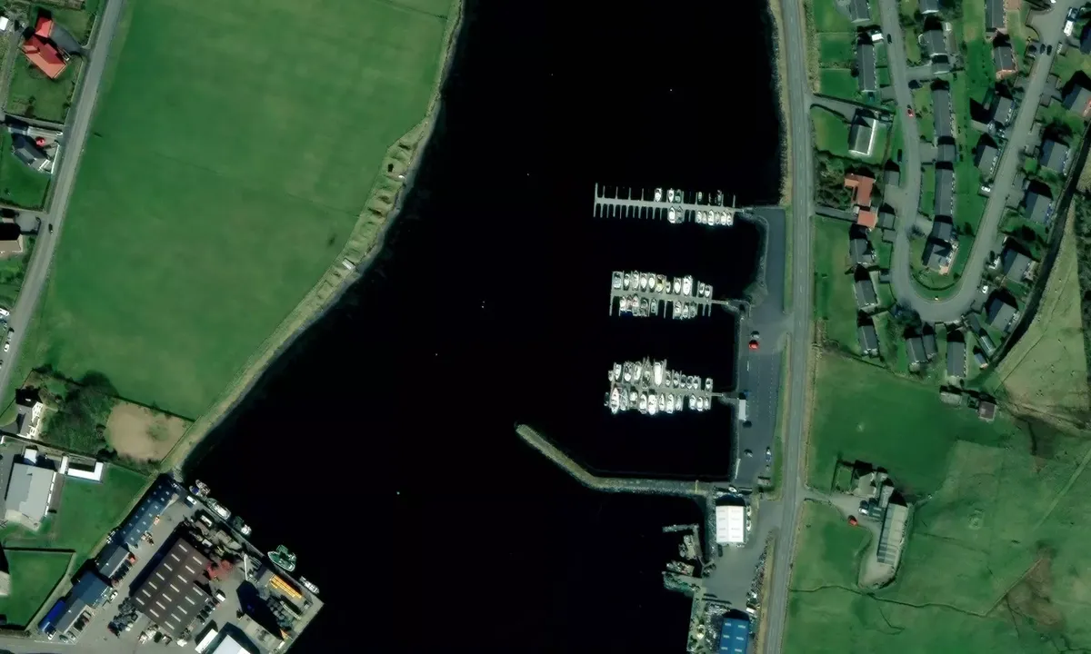 Satelite image of East Voe Marina