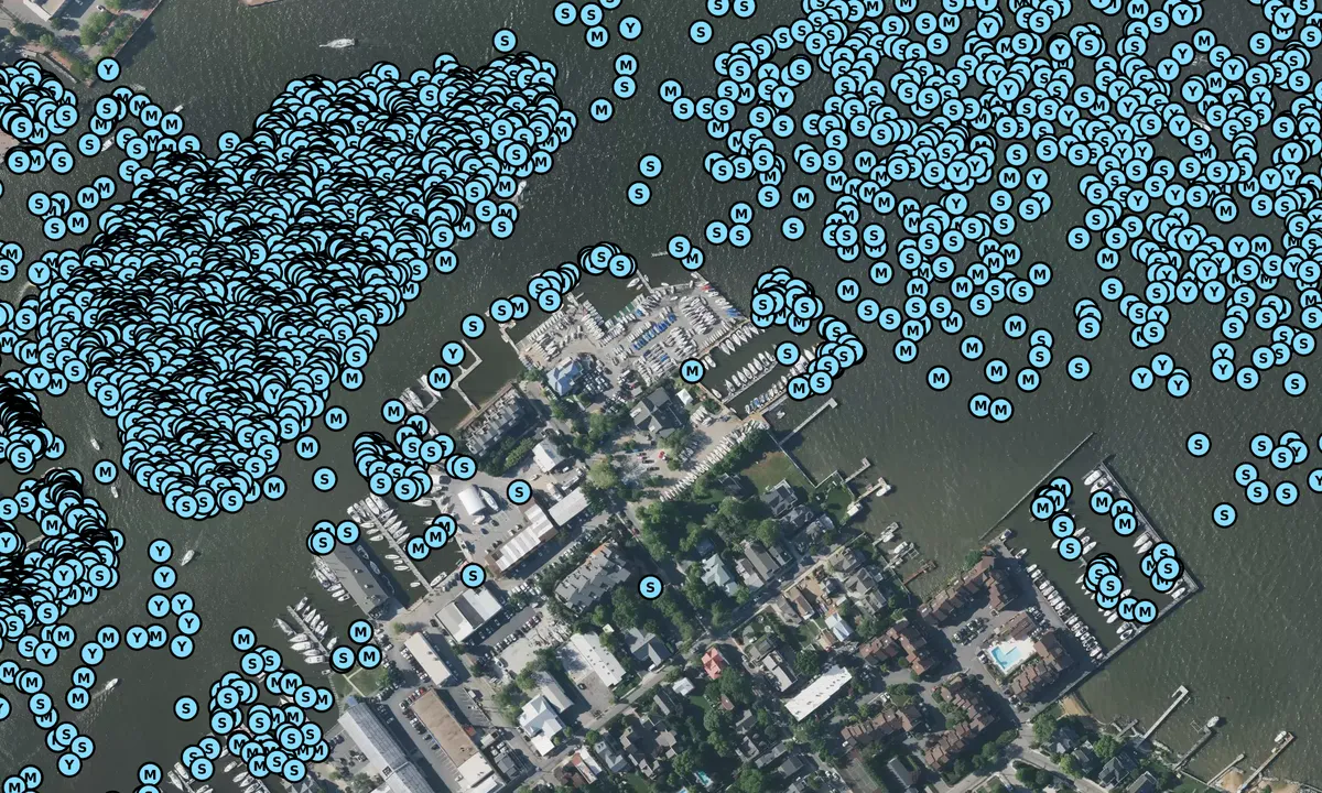 Satelite image of Eastport Yacht Club