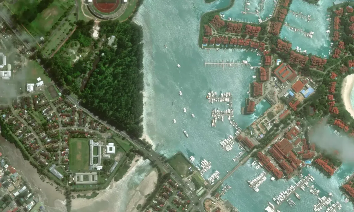 Flyfoto av Eden Island