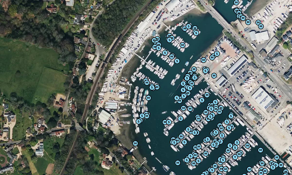Satelite image of Elephant Boatyard - Bursledon