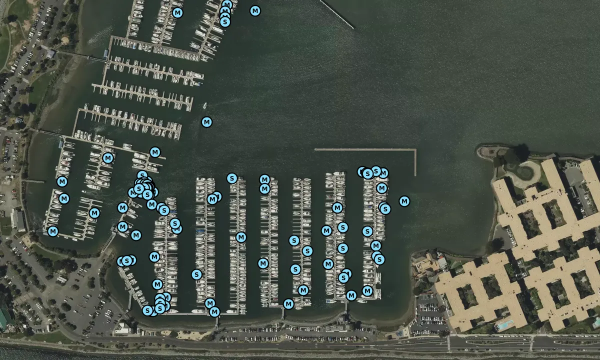 Satelite image of Emery Cove Yacht Harbor