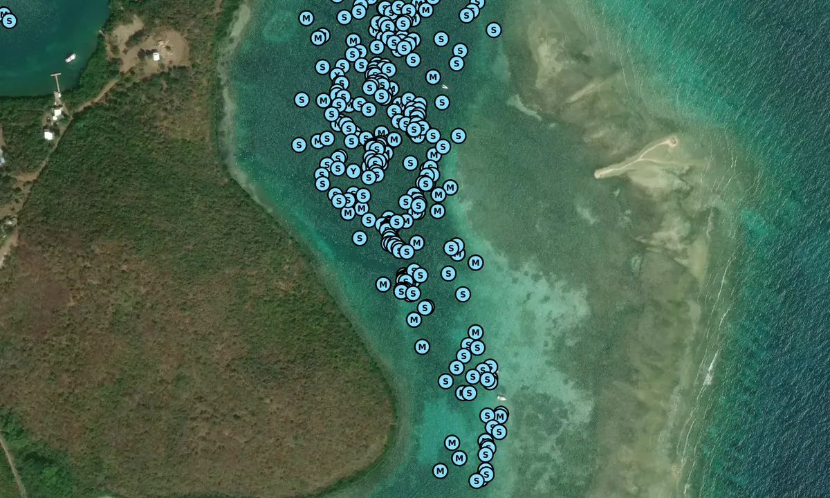 Satelite image of Ensenada Dakity (moorings)
