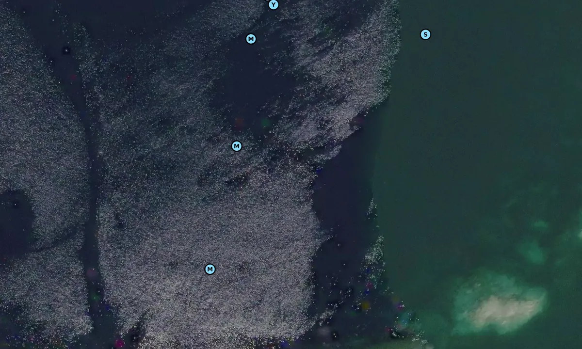 Satelite image of Eva Islands