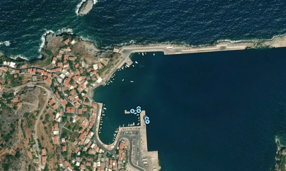 Satelite image of Evdilos Town Quay