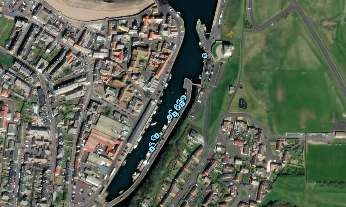 Satelite image of Eyemouth Harbour