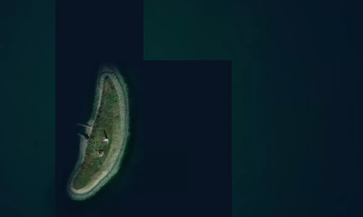 Flyfoto av Falkner Island East