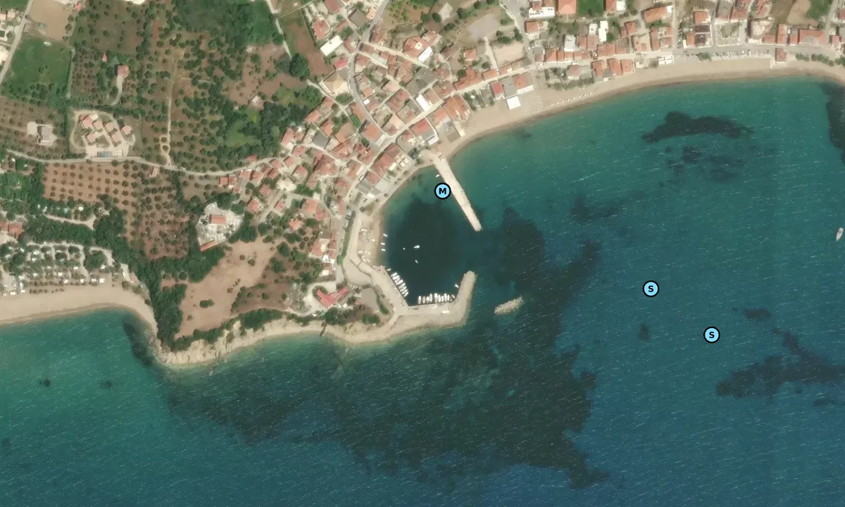 Satelite image of Finikounda harbour
