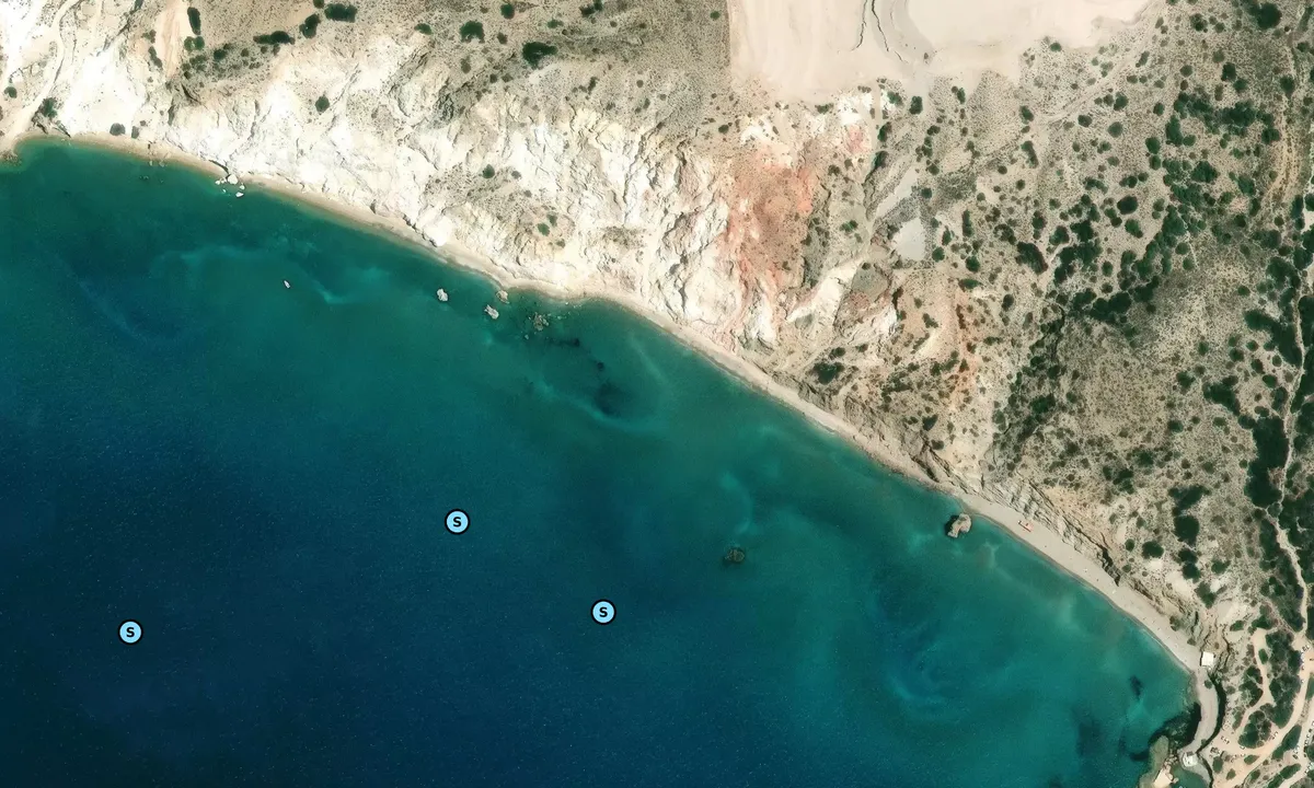 Satelite image of Firiplaka Beach