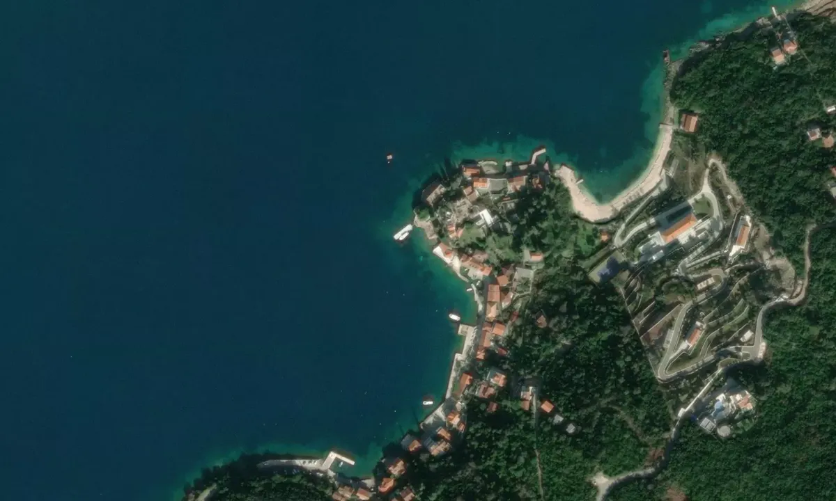 Satelite image of Fort Rose Mooring Field