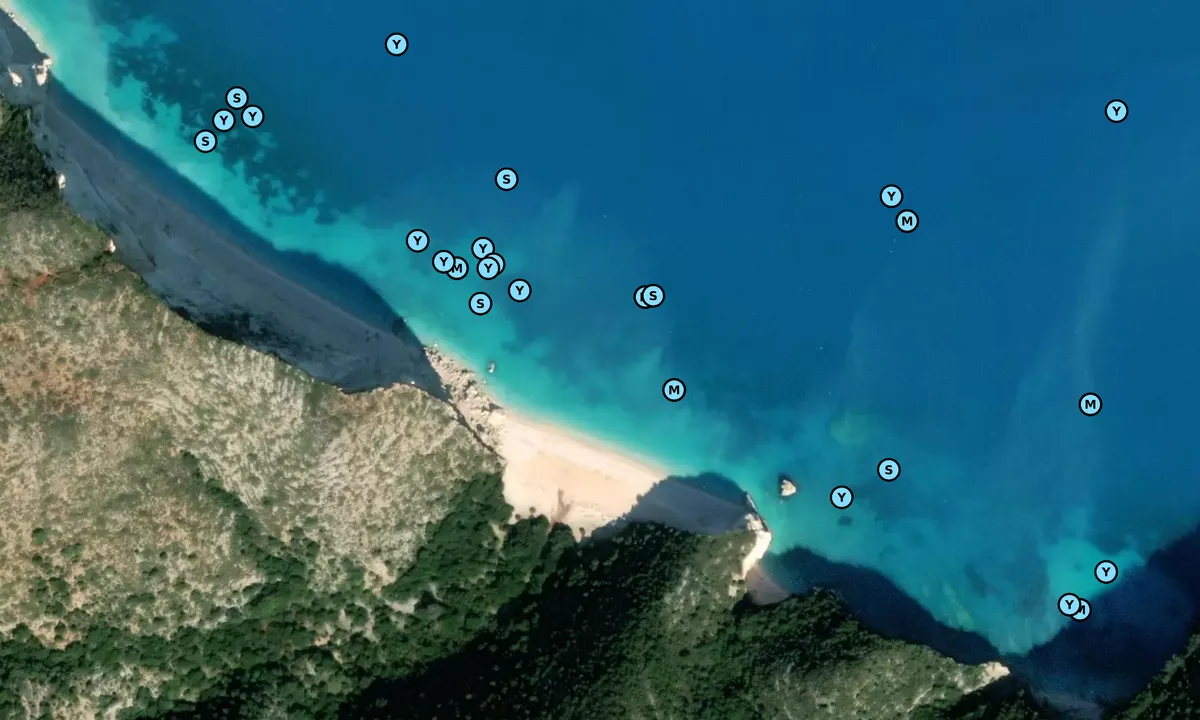 Satelite image of Fteri Beach