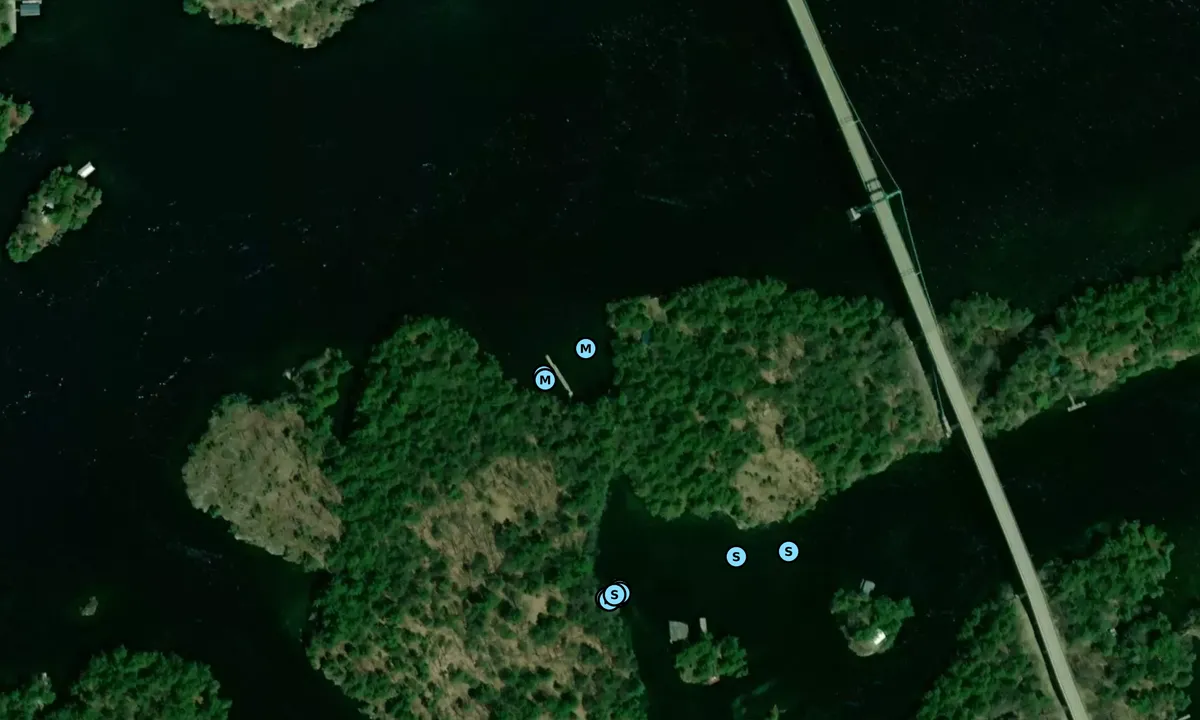 Satelite image of Georgina Island West Dock (Parks Canada)
