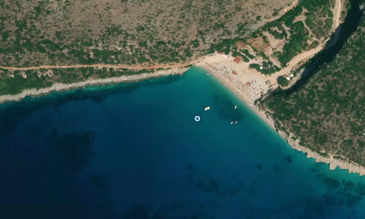 Satelite image of Gjipe Beach