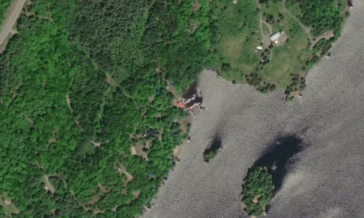 Satelite image of Glenwood Cottages and Marina