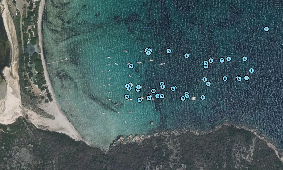 Satelite image of Golfe de Santa Giulia (South)