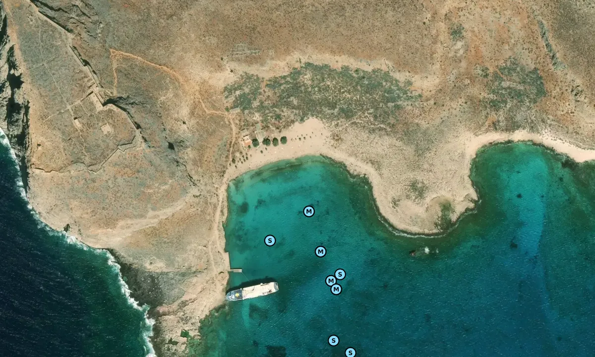 Satelite image of Gramvousa Island and Lagoon