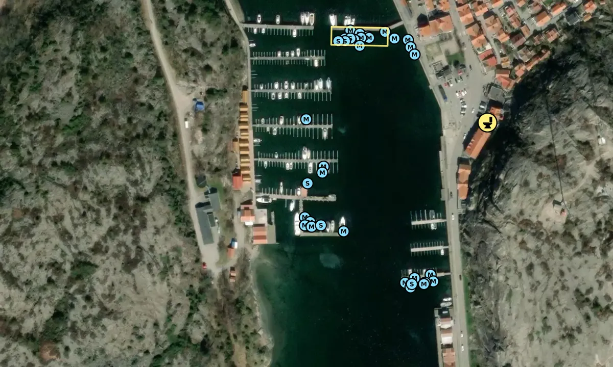 Flyfoto av Grebbestad Seaport