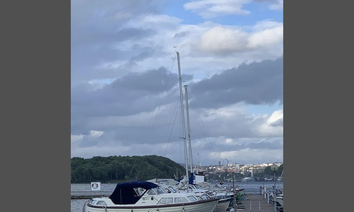 Gressholmen: Utsikt fra gjestebrygge mot Oslo.