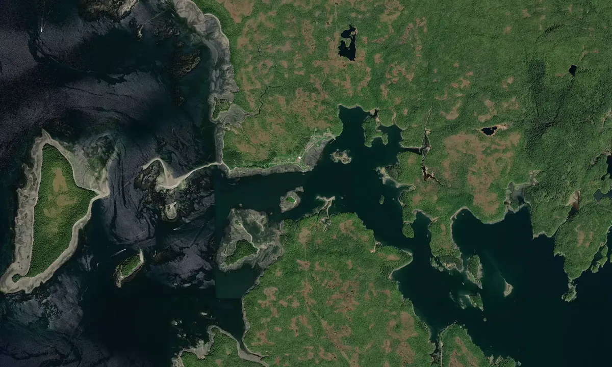 Flyfoto av Gribbell Islet