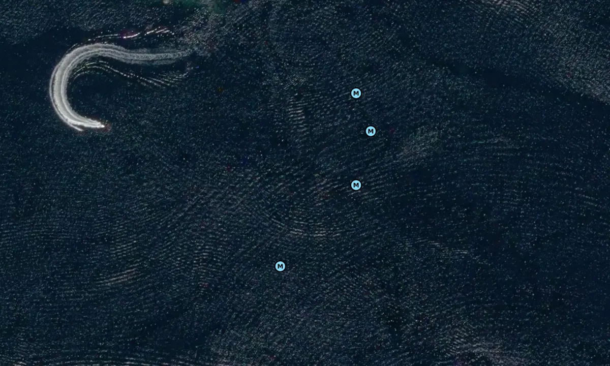 Satelite image of Grimestadbukta anchorage