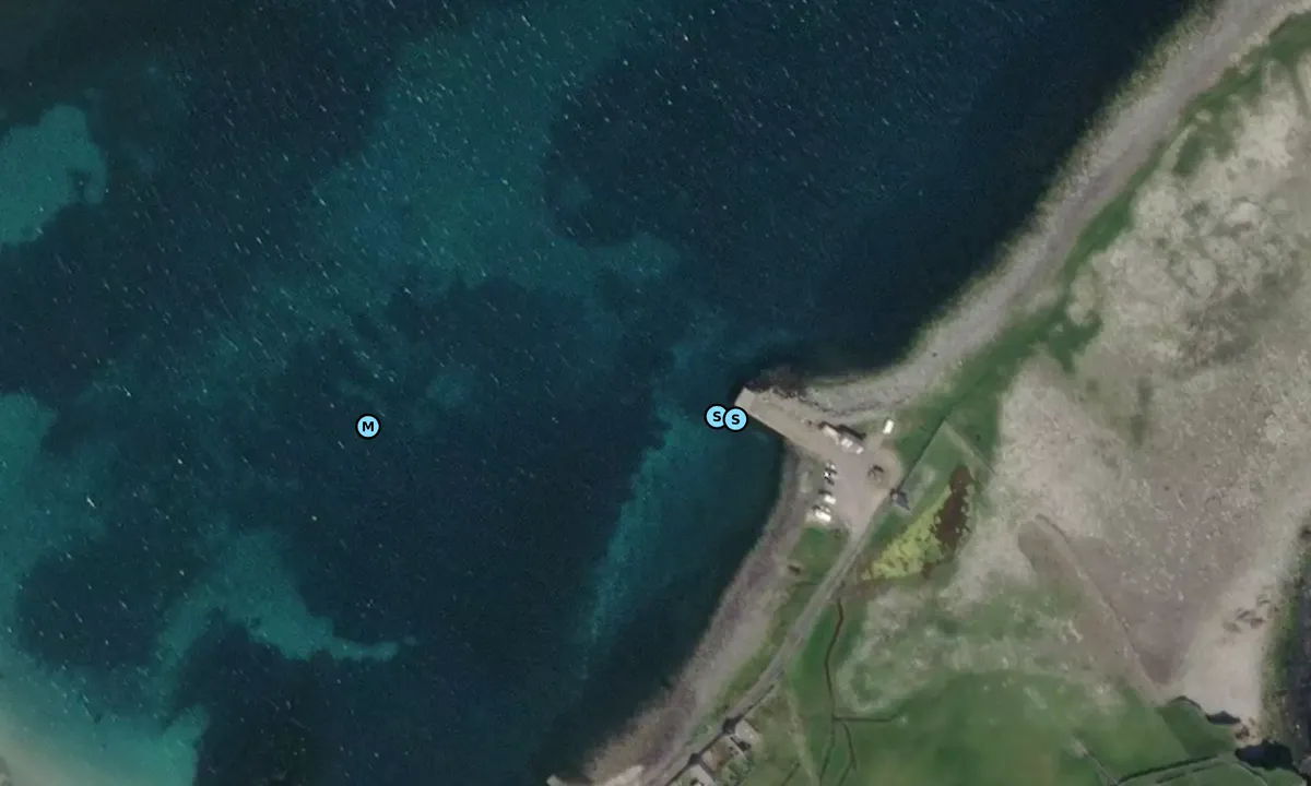 Satelite image of Grutness Voe
