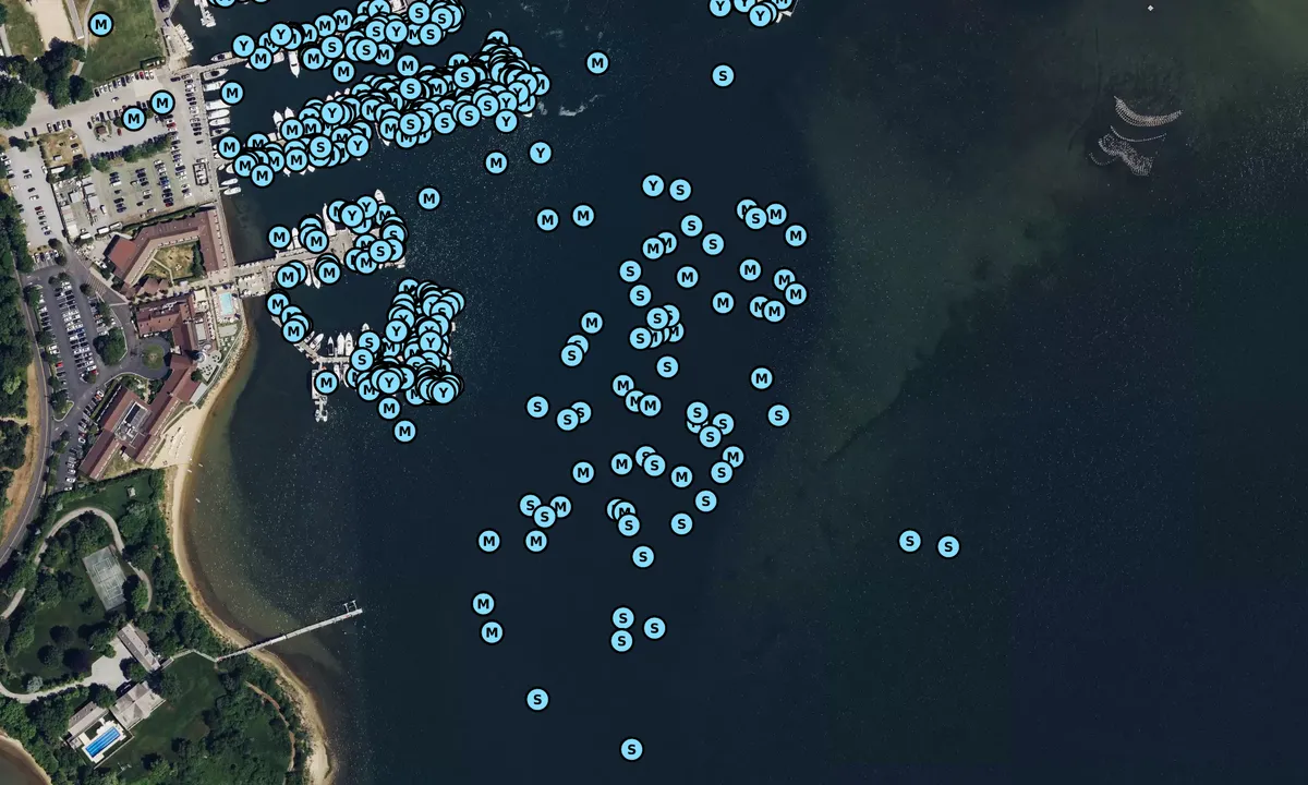 Satelite image of Gurney’s Moorings/Anchorage