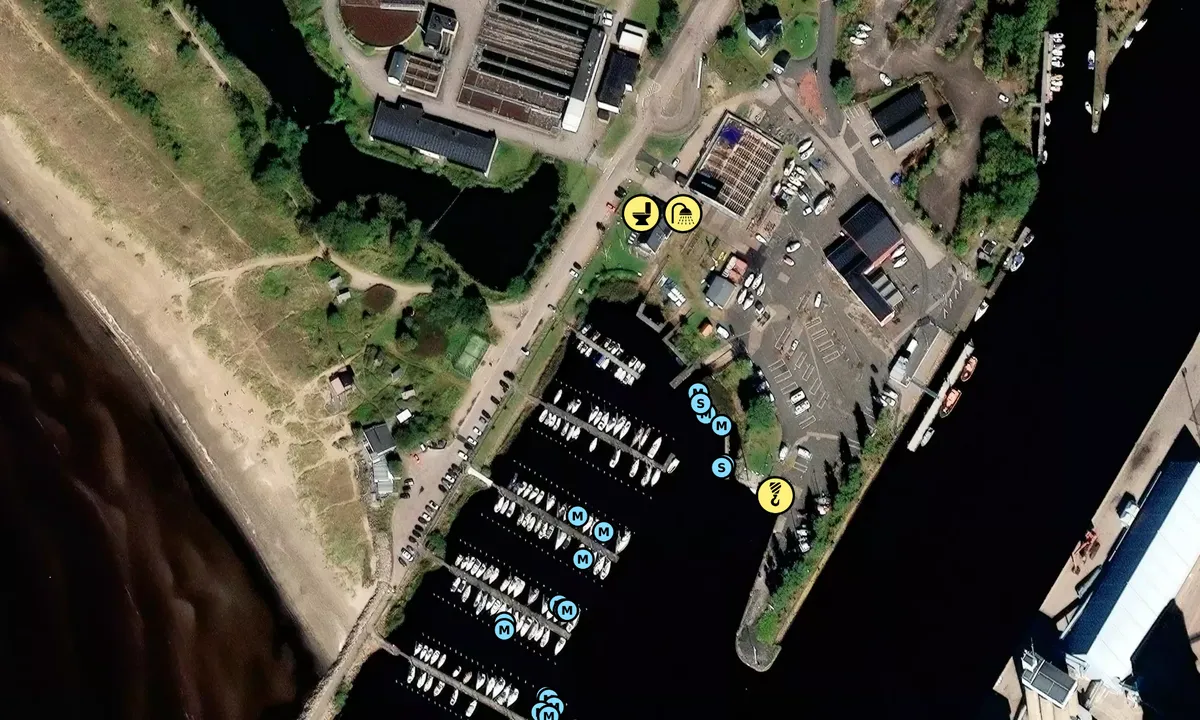 Satelite image of Halmstad Småbåtshamn