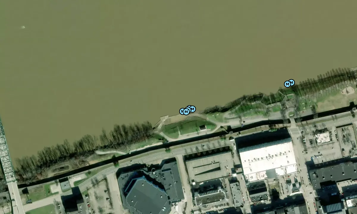 Satelite image of Harris Riverfront Park
