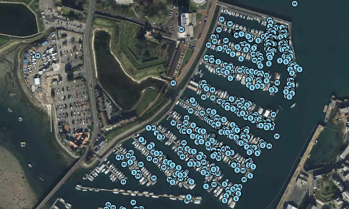 Satelite image of Haslar Marina - Gosport