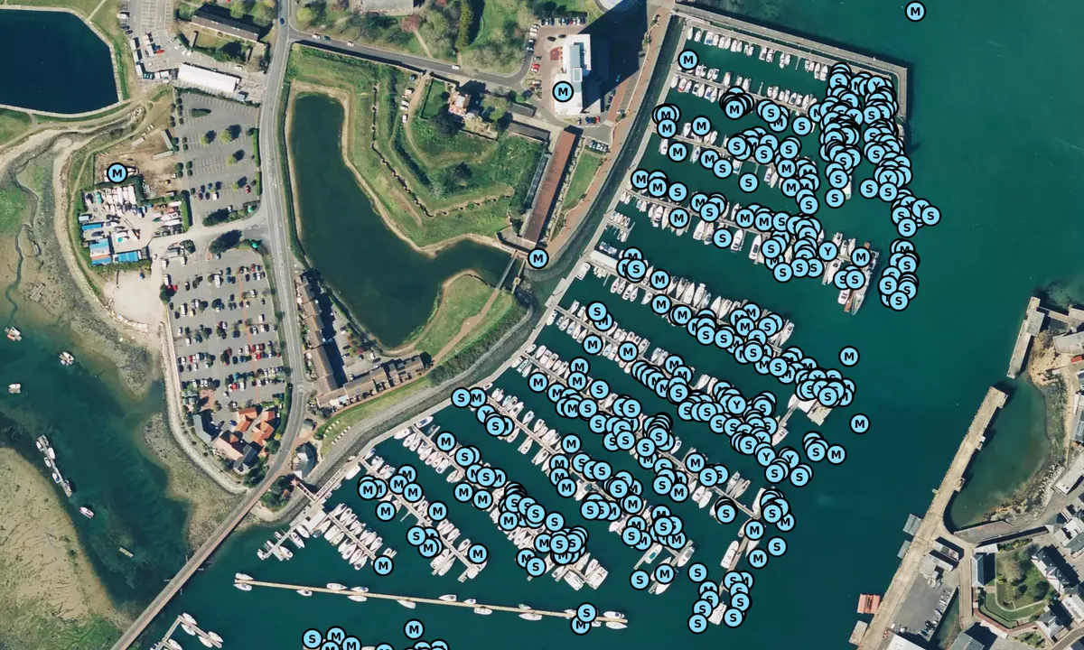 Satelite image of Haslar Marina - Gosport