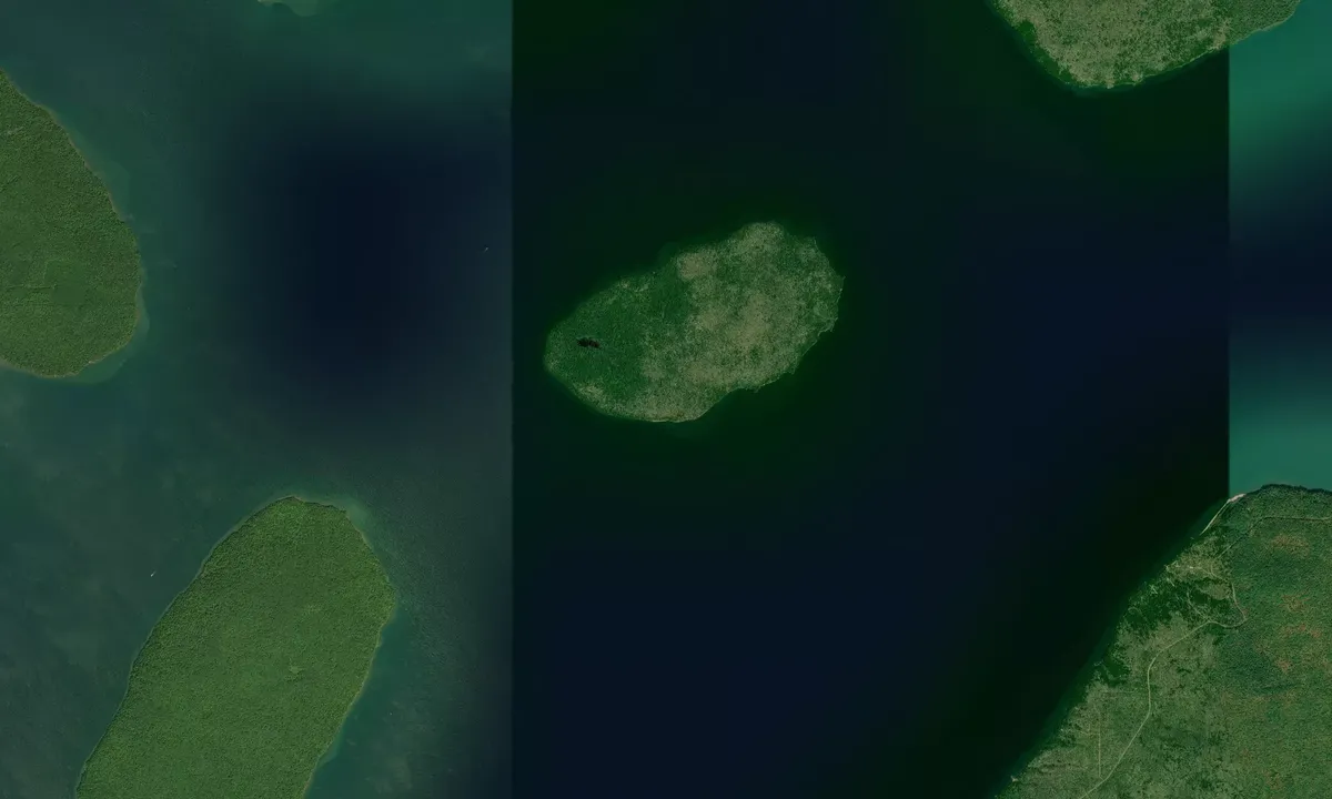 Flyfoto av Hermit Island