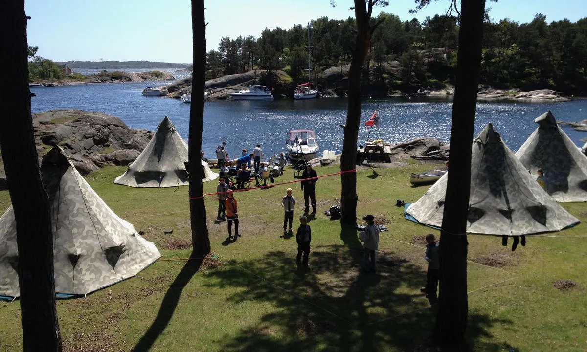 Hestehodet - Bragdøya: Det er god plass til telt. (Nord i bukta).