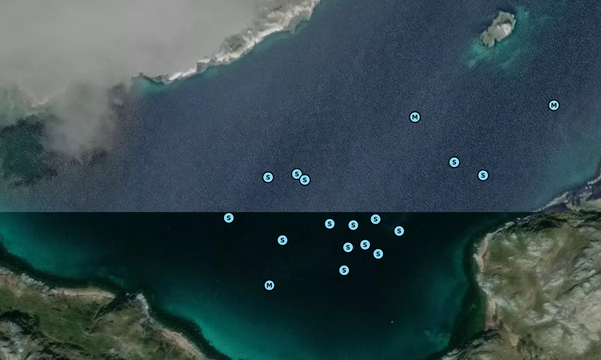 Satelite image of Hjartøyvågen Herøy