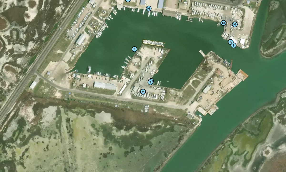 Satelite image of Hooking Bull Boatyard