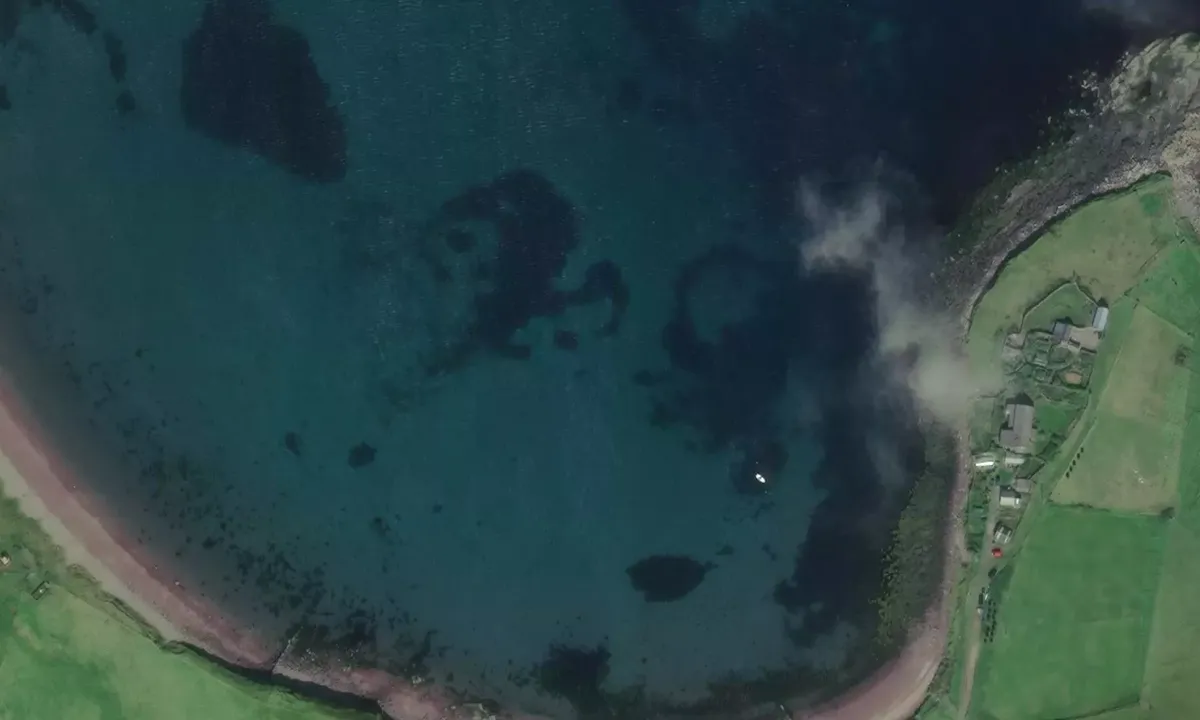 Satelite image of Housa Voe, Papa Stour