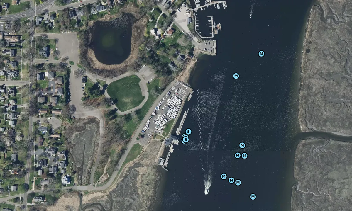 Satelite image of Housatonic Boat Club - Stratford
