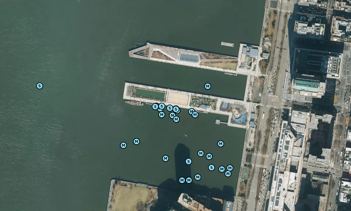 Satelite image of Hudson River Park's Pier 25