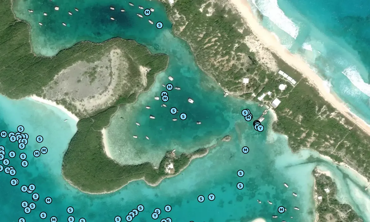 Satelite image of Hurrricane Hole Moorings