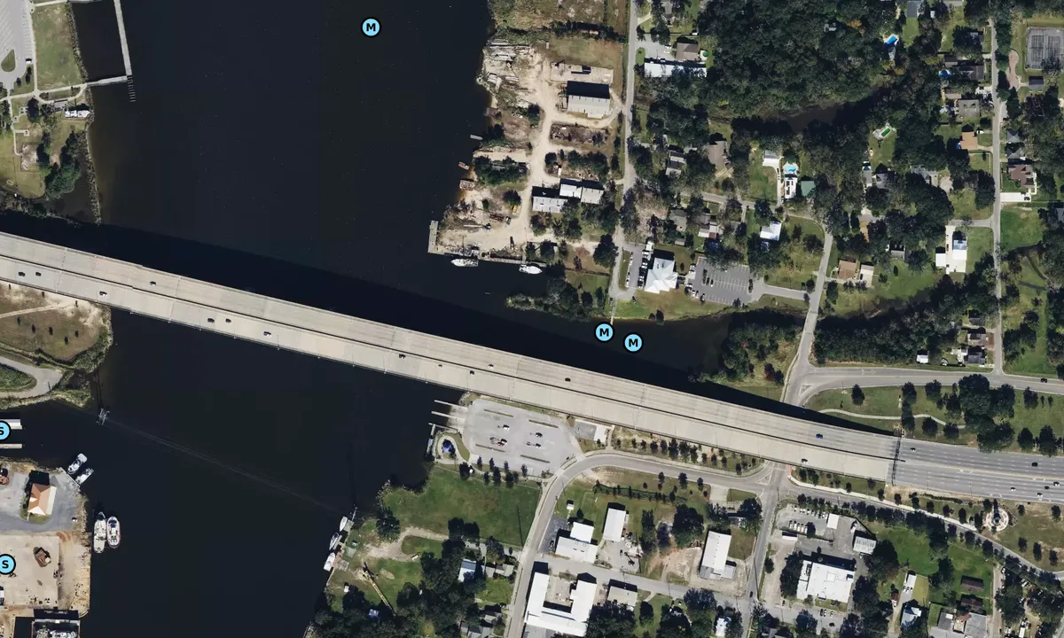 Satelite image of Hwy 90 Bridge Basin